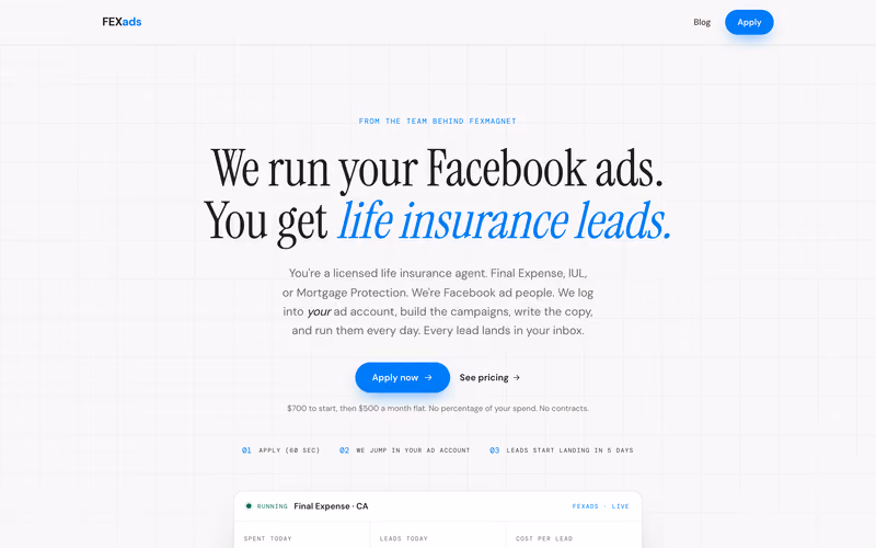 FEXads homepage